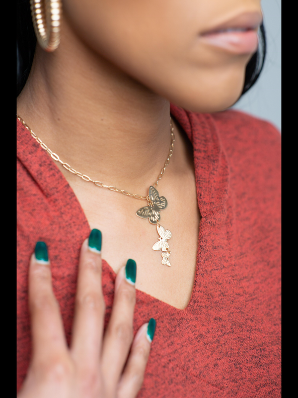 Butterfly Drop Necklace