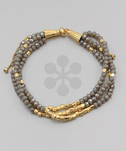 Mint/Gold Beaded Bracelets