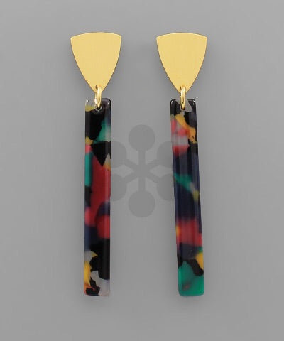 Multi Color Bar & Cone Earrings