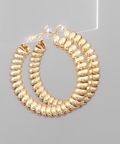 Shiny Gold Coil Hoops